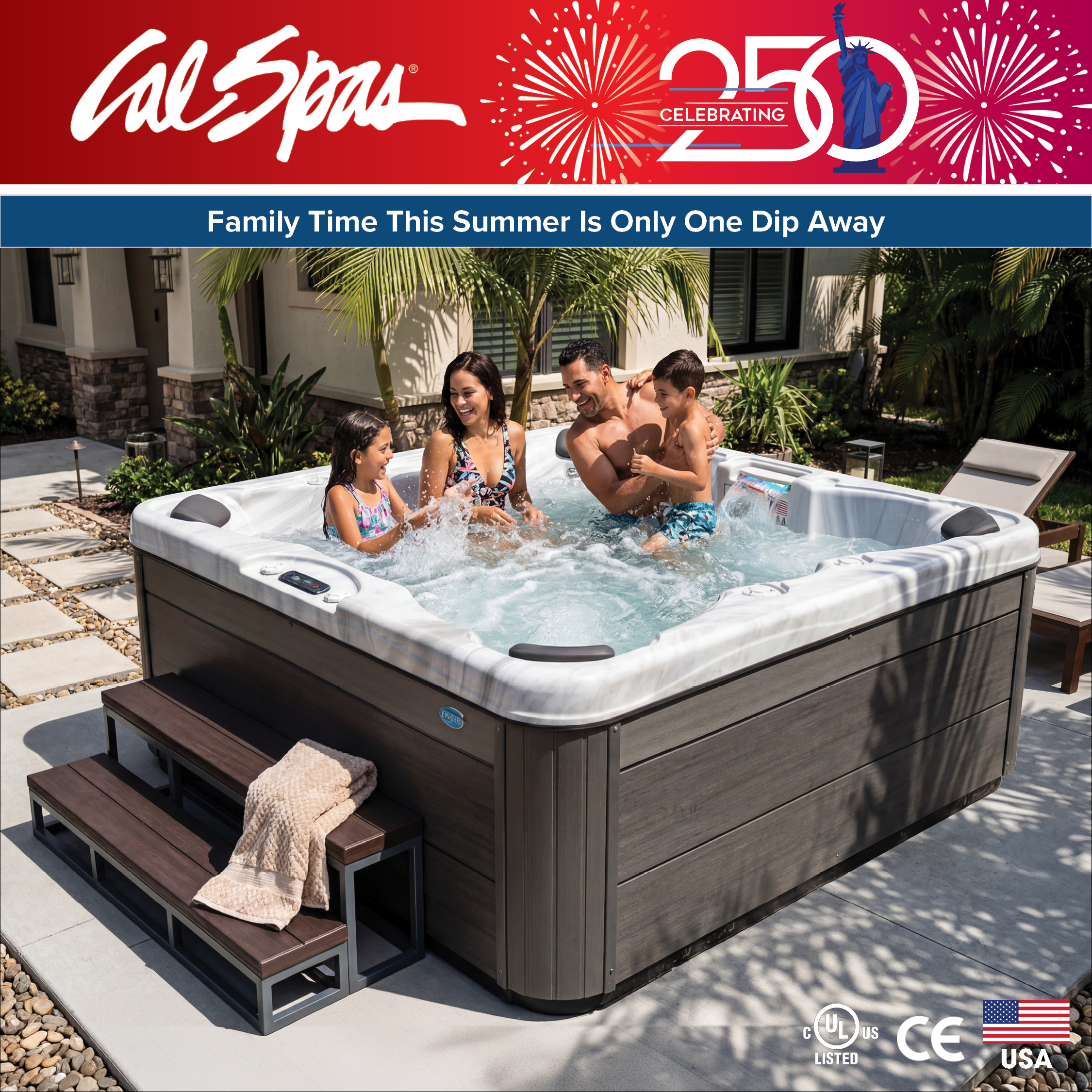 Calspas hot tub being used in a family setting - Kingsport